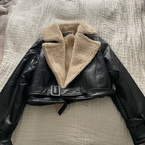 Princess polly leather fur jacket size small